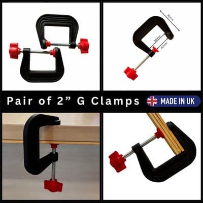 Linic UK Made G Clamps, Pair of 2