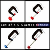 Linic UK Made G Clamps, Set x 4 G Clamps 4