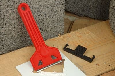 Linic UK Made Window Scraper. RED. Removes Paint from Windows. S7371