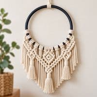 Macrame Ring / Dreamcatcher, Round 20cm Black Plastic Craft Hoop Ring. S7804