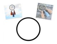 Macrame Ring / Dreamcatcher, Round 20cm Black Plastic Craft Hoop Ring. S7804