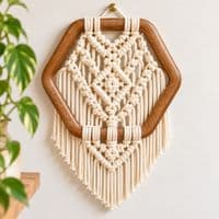 Macrame Rings, Pack of 10 Hexagonal 6 Sided Shape, 97mm, Craft, Hobby. S7783