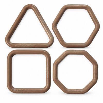 Macrame Rings, Pack of 20, 5 of each Shape, Square, Hexagon, Octagon & Triangle, Craft, Hobby. S7785