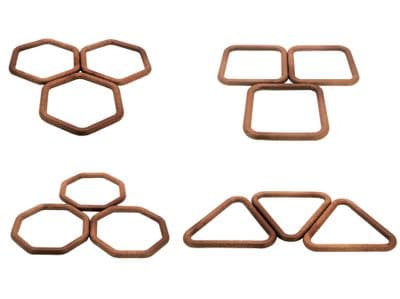 Macrame Rings, Pack of 20, 5 of each Shape, Square, Hexagon, Octagon & Triangle, Craft, Hobby. S7785