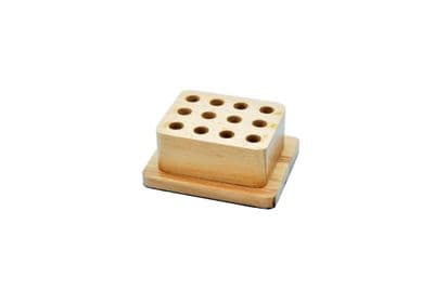 Metal Stamp Tool Holder, Small 12 Hole Hardwood Holder, 77mm x 63mm Base. J1474