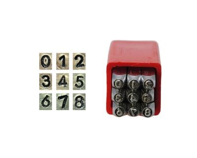 Metalwork Dotted Font Number Stamp Set, 2.5mm. Jewellery Making Tools. J2161