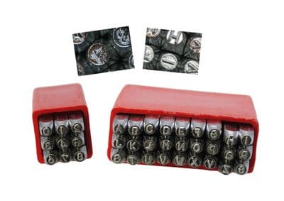 Metalwork Letter and Number Stamp Set, Dotted Font, UPPERCASE, 36 Piece, 2.5mm, A-Z & Number. J2163