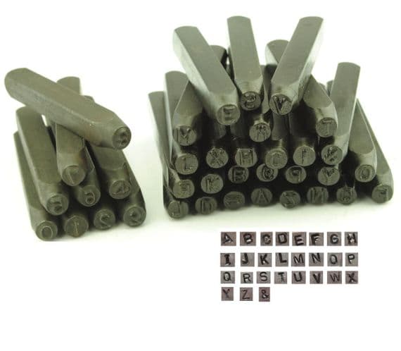 Metalwork Letter and Number Stamp Set, UPPERCASE, 36 Piece, 3mm, Letter A-Z & Number Set. M0223