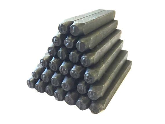 Metalwork Letter Stamp Set, LOWERCASE, 27 Piece, 4mm. M9358