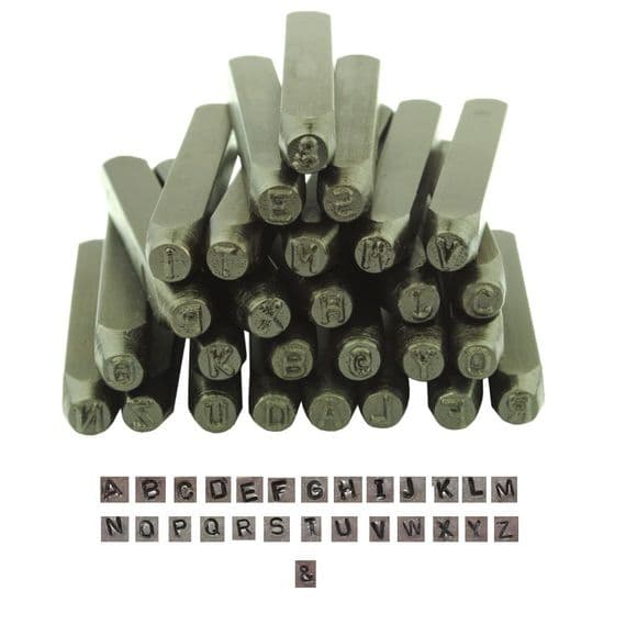 Metalwork Letter Stamp Set, UPPERCASE, CAPITAL, 27 Piece, 2.5mm 3/32