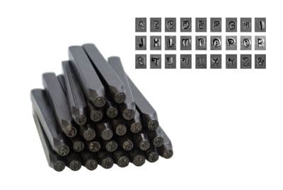 Metalwork Penguin Font Letter Stamp Set, UPPERCASE, 27 Piece, 4mm. J2164