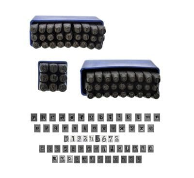 Metalwork Penguin Font NUMBER, LOWERCASE & UPPERCASE Letter 2.5mm Metalwork Punches. J2159