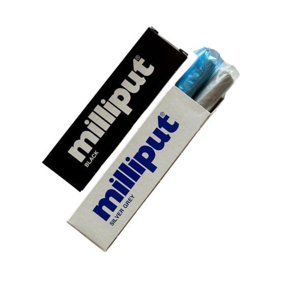 Milliput Epoxy Putty, Black & Silver Grey (1 of Each). X1019e