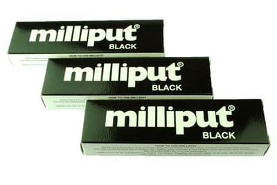 Milliput Epoxy Putty, Black x 3 Packs. X1019b