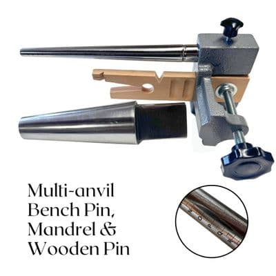 Multi Anvil Bench Pin, Bracelet Mandrel, Ring Mandrel & Wooden Pin. Jewellery Making. J1195