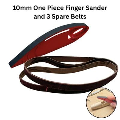 One Piece Finger Sander, 10mm & 3 Spare Belts. W8017