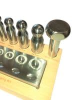 Oval & Round Doming Set with 9 Punches & Block. J2336