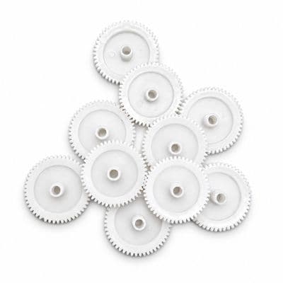 Pack of 10, 33 mm Diameter Plastic Cog Wheels for 4mm Motor Shaft, 50 Tooth Gears. S7094
