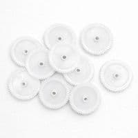 Pack of 10, 40 mm Diameter Plastic Cog Wheels for 4mm Motor Shaft, 60 Tooth Gears. S7095