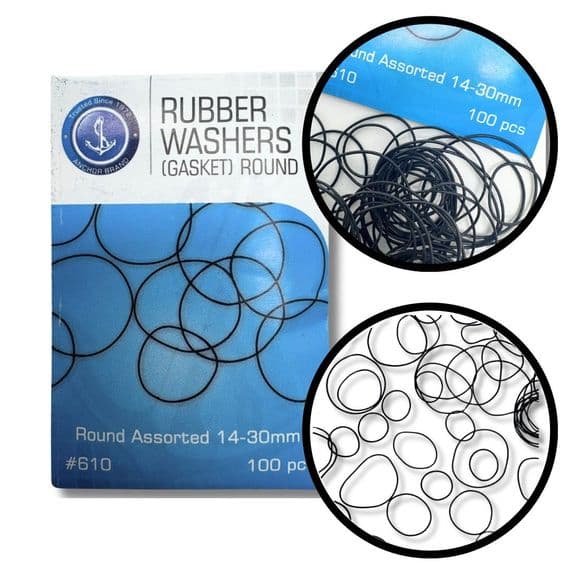 Pack of 100 Round Gaskets, Sizes 14 -30mm, 0 Rings Seal Rubber Washers, Watch Repair. J2005