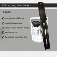 Pack of 2 Paint Stirrers/Mixers Plastic Paddles, Shorter Length. S7933