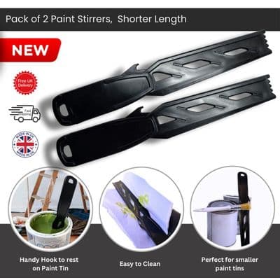 Pack of 2 Paint Stirrers/Mixers Plastic Paddles, Shorter Length. S7933