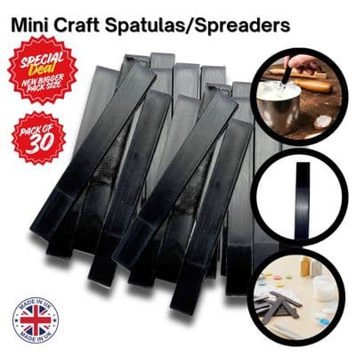 Pack of 30 Mini Plastic Spreaders, Black, Craft, Adhesive Paste Glue PVA. S7310