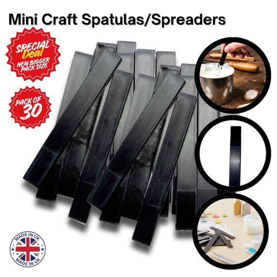 Pack of 30 Mini Plastic Spreaders, Black, Craft, Adhesive Paste Glue PVA. S7310