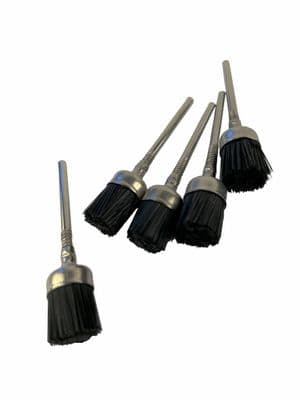 Pack of 5 Closed Cup Brushes, Black Nylon, 2.3mm Shank. X2307