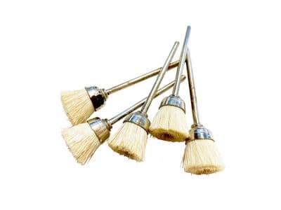 Pack of 5 Cup Wheel Brushes, White Nylon, 2.3mm Shank. X1311