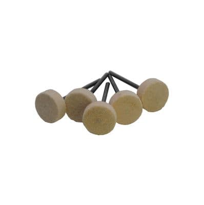 Pack of 5 Hard Felt Round Polishing Buffing Mandrel Arbor 2.4mm Shank. X8155