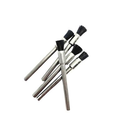 Pack of 5 Narrow Wheel Brushes, Black Nylon, 3.2mm Shank. X1284B