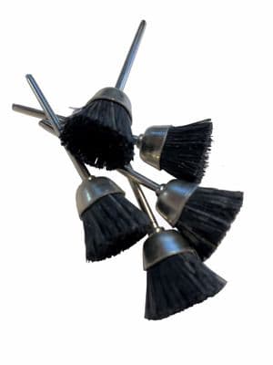 Pack of 5 Open Cup Brushes (Large), Black Nylon, 2.3mm Shank. X2304