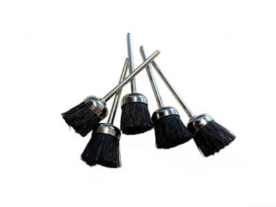 Pack of 5 Open Cup Brushes (Small), Black Nylon, 2.35mm Shank. X1310