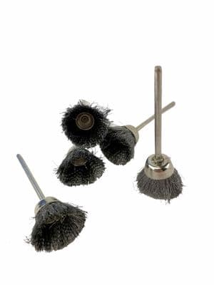 Pack of 5 Open Cup Brushes, Steel Wire, 2.35mm Shank. X1078