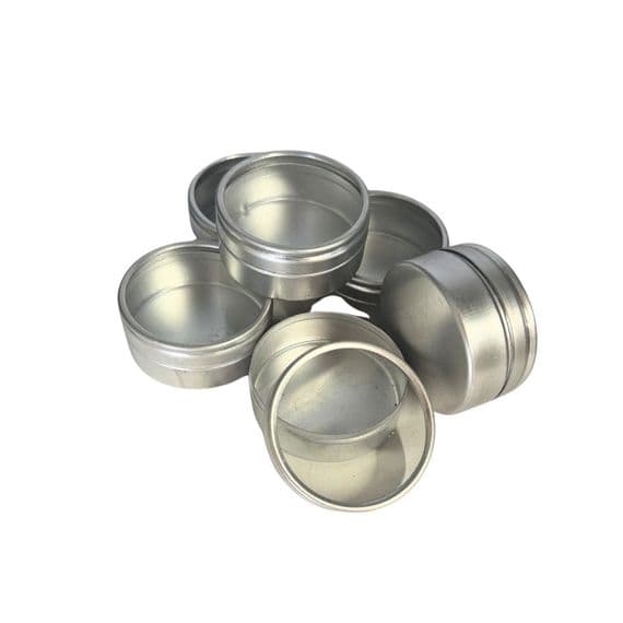 Pack of 6 Clear Lid Storage Tins. S7240