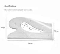 Pattern Maker Ruler/Curve Tool, UK Made. S7917