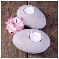 Pebble Stone Shape Mould for Concrete with Tealight Candle Holder, DIY.  S7844