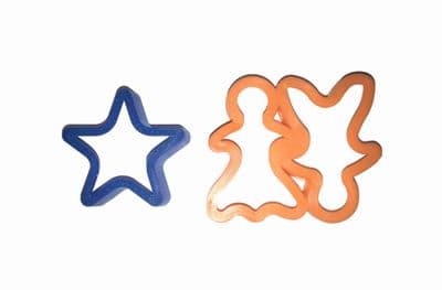 Plastic Cookie Cutter Set, Gingerbread People and Star. S7806