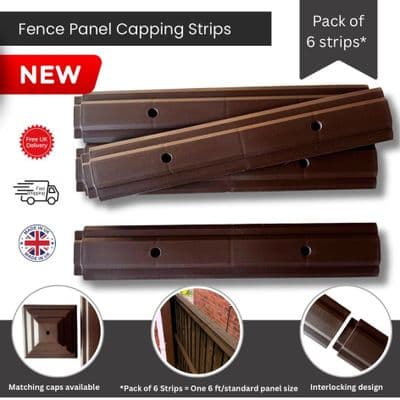 Plastic Fence Panel Capping Strips, Various Colours, Fit 6ft Fence Panel. GT0089