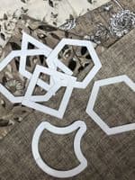 Plastic Patchwork Templates, Set A: 6 Different Shapes, Craft Stencils. S7880