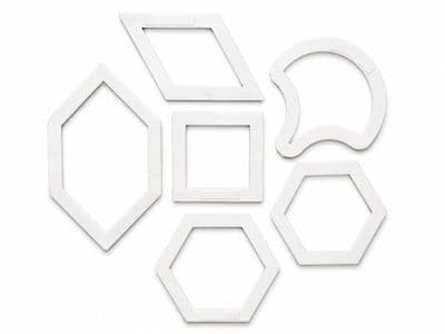 Plastic Patchwork Templates, Set A: 6 Different Shapes, Craft Stencils. S7880