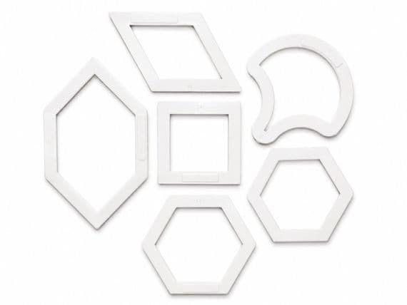Plastic Patchwork Templates, Set A: 6 Different Shapes, Craft Stencils. S7880