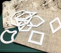 Plastic Patchwork Templates, Set B: 8 Different Shapes, Craft Stencils. S7881