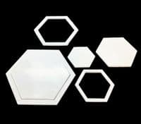 Plastic Patchwork Templates, Set C: 6 Hexagonal Shapes, Craft Stencils. S7882