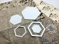 Plastic Patchwork Templates, Set C: 6 Hexagonal Shapes, Craft Stencils. S7882