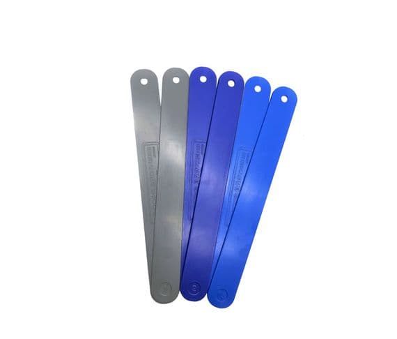 Plastic Rolling Spacer Plates, Set of 6 - 1mm, 1.5mm & 2mm for Metal Clay, PMC Clay. J2352