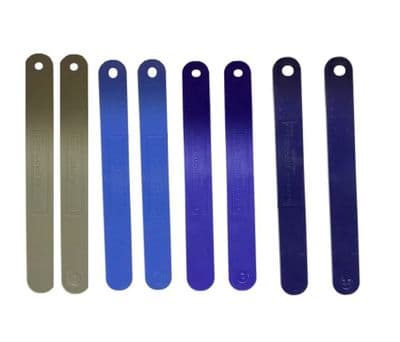 Plastic Rolling Spacer Plates, Set of 8 , 1mm, 1.5mm, 2mm, 2.5mm, for Metal Clay, PMC Clay. J2156