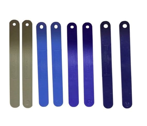 Plastic Rolling Spacer Plates, Set of 8 , 1mm, 1.5mm, 2mm, 2.5mm, for Metal Clay, PMC Clay. J2156