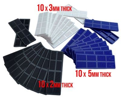 Plastic Spacers/Packers/Shims, Assorted, Pack of 30.  S7909B. Linic Products UK Made